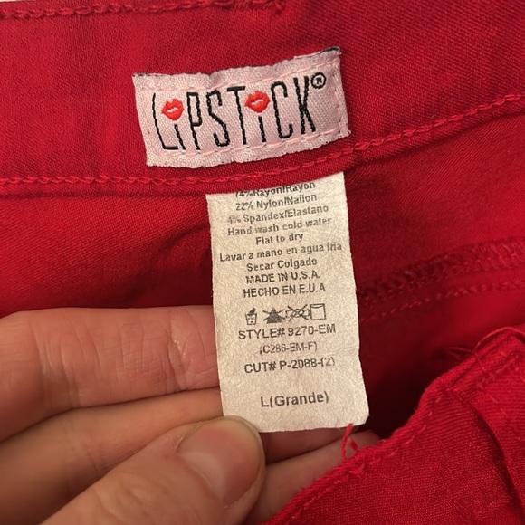 Red wide leg stretch jeans - Picture 4 of 4